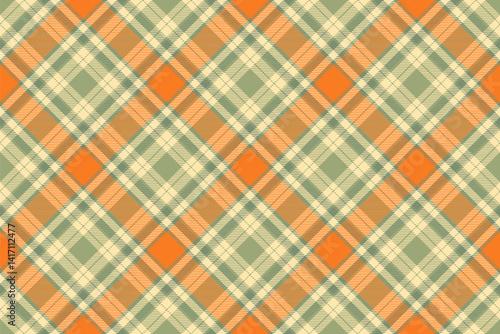 Reel check background texture, repeat vector tartan fabric. Sixties plaid seamless pattern textile in pastel and moccasin colors.