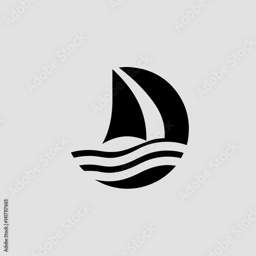 A dynamic sailing club logo with a yacht cutting through waves