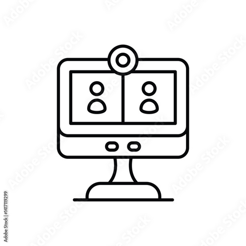 Video Conferencing Icon vector stock illustration