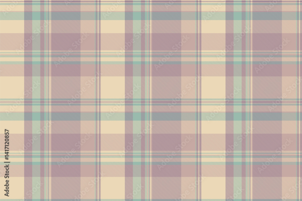 Comfortable fabric pattern tartan, 1970s textile vector background. Unique texture check seamless plaid in pastel and light colors. Comfortable fabric pattern tartan, 1970s textile vector background. Unique texture check seamless plaid in pastel and light colors.