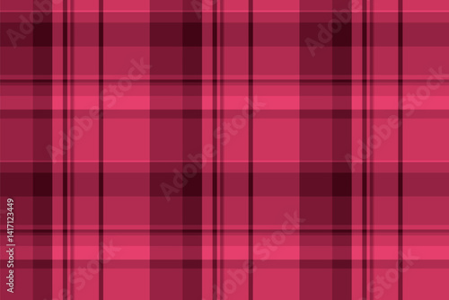 Winter plaid texture vector, duvet cover tartan textile pattern. Girl background check fabric seamless in red and dark colors.