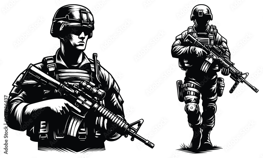 Naklejka premium soldier with sword