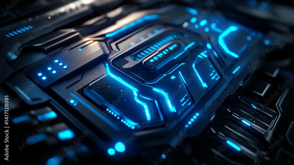 Futuristic circuit board design digital art technology abstract close-up innovation