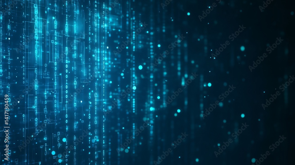 Obraz premium Digital data streams virtual environment abstract artwork technology concept futuristic viewpoint