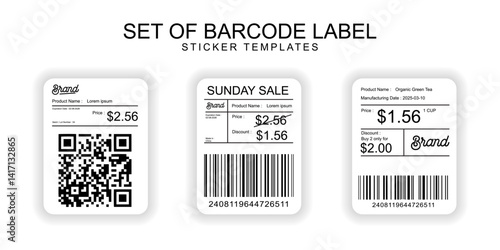Barcode Label Sticker Templates Design