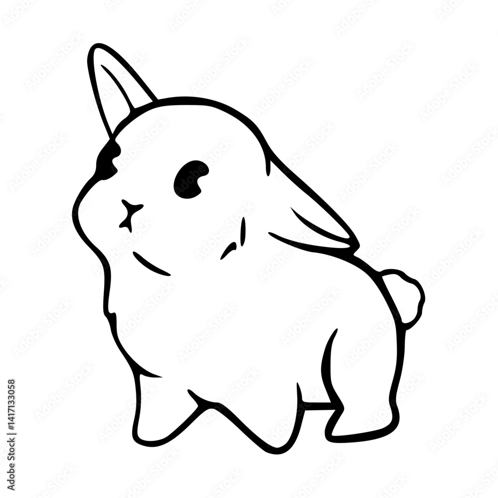 Obraz premium adorable rabbit outline drawing