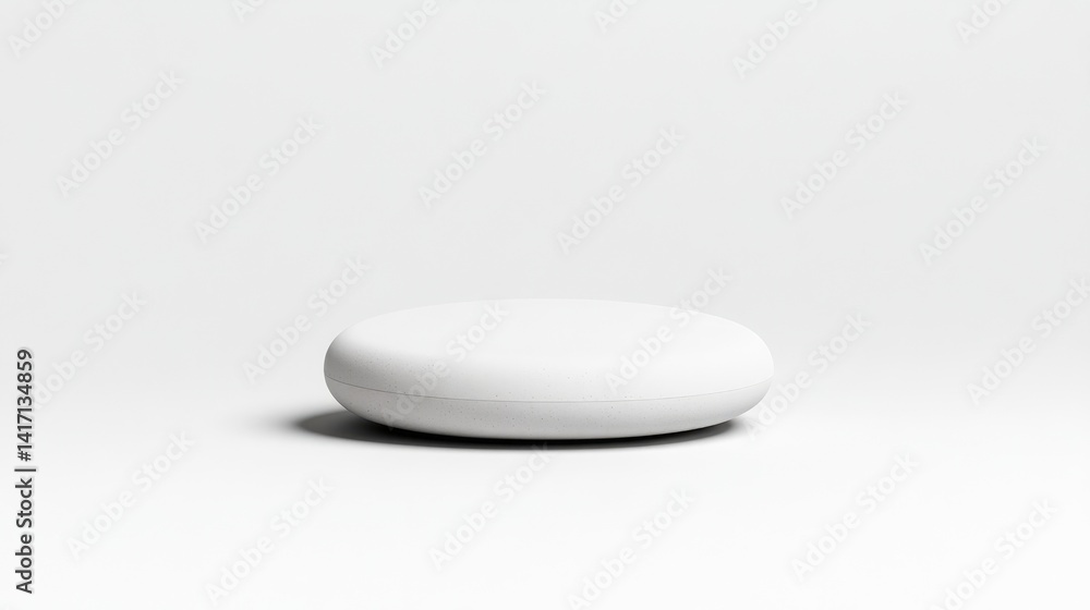 Blank white, round, minimalist object on plain background Blank white, round, minimalist object on plain background