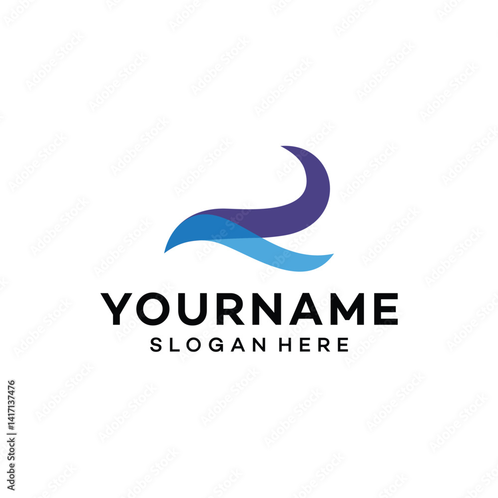 Fototapeta premium abstract Wave logo vector icon illustration