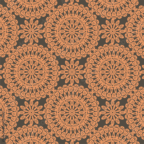Pattern with crochet granny square wallpaper handmade decorative art design print