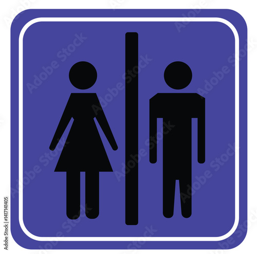 Cute cartoon hand drawn vector rest room icon.