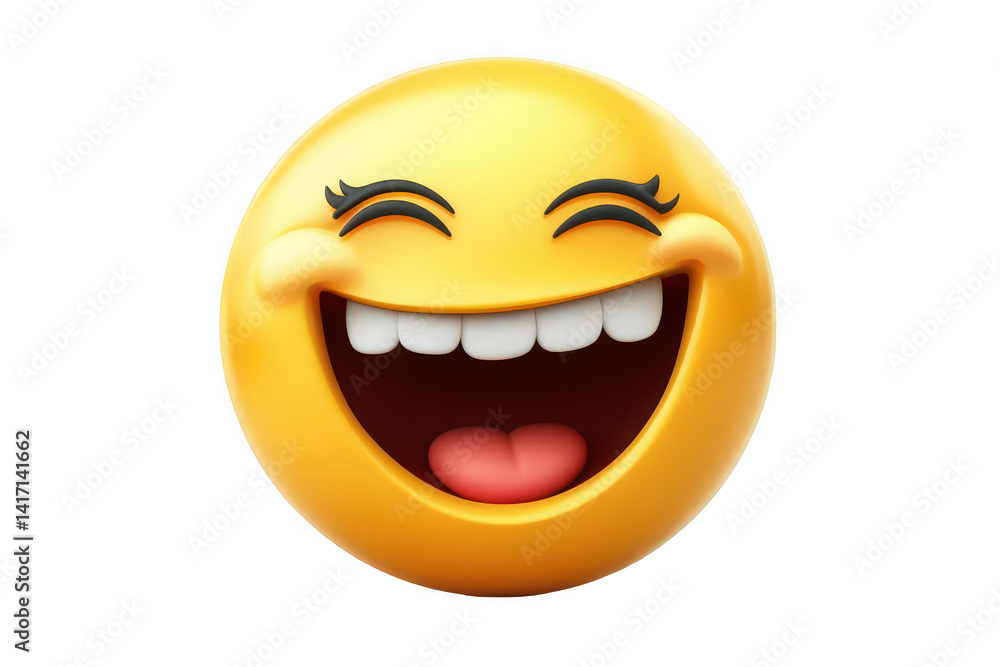 Bright yellow emoji with a big smile and cheerful expression. Bright yellow emoji with a big smile and cheerful expression.