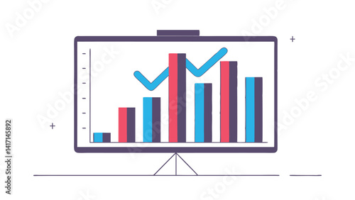 statistics and trend lines on white background with charts