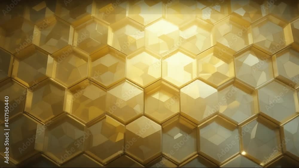 Golden Yellow Hexagonal Abstract Design Golden Yellow Hexagonal Abstract Design