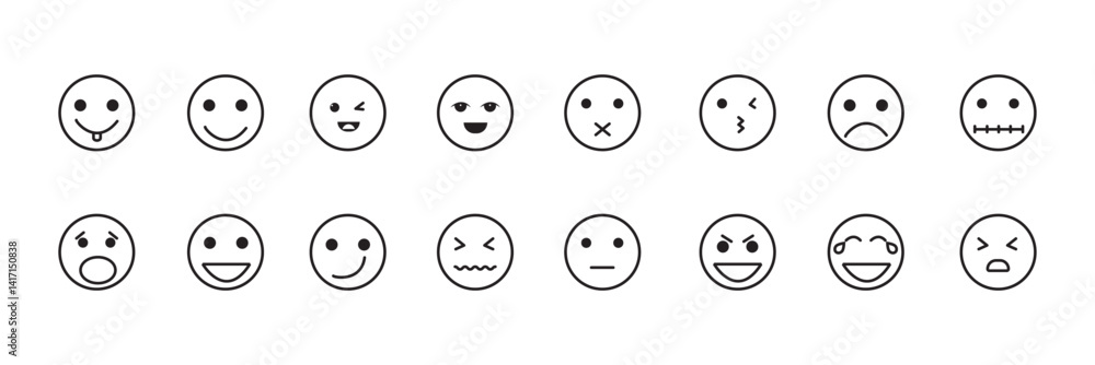 Emoji icon big set. Emoji with different emotion mood. emoji faces art vector icon for apps and websites. Vector illustration. Emoji icon big set. Emoji with different emotion mood. emoji faces art vector icon for apps and websites. Vector illustration.