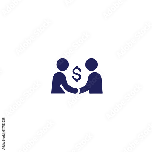 an icon of a business deal or financial agreements 