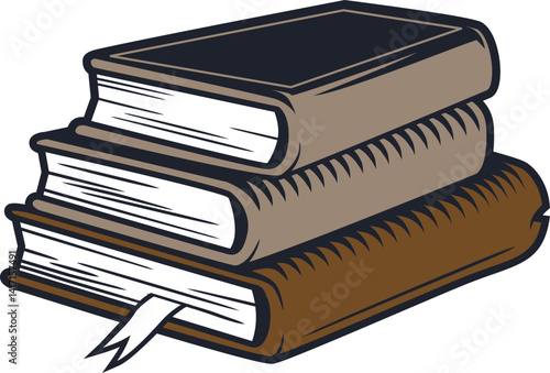 stack of books isolated