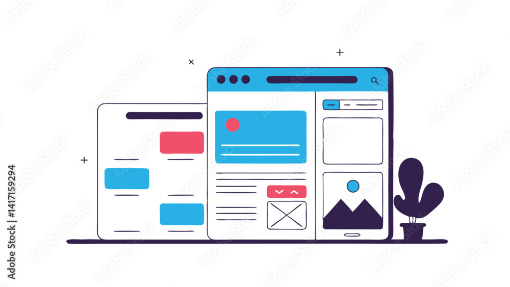 ui ux wireframe elements flat design ui ux wireframe elements flat design