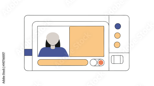 video call interface minimalist design white background