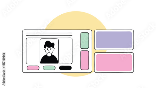 video call interface minimalist design white background