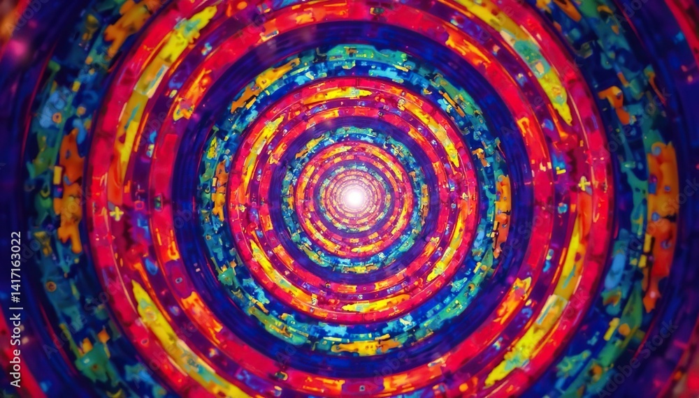 Interlocking circles create a hypnotic optical illusion, geometric illustration, geometric Interlocking circles create a hypnotic optical illusion, geometric illustration, geometric