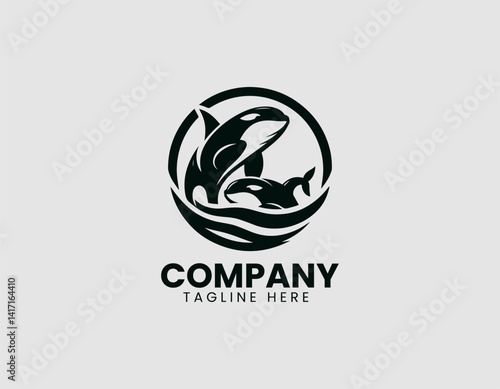 Orca Killer Whale Vector Logo Design