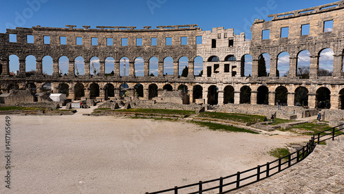roman amphitheater in pula croatia