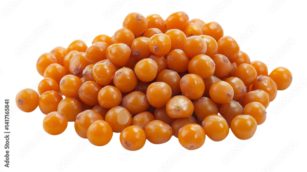 Pile of fresh sea buckthorn berries isolated on transparent background Pile of fresh sea buckthorn berries isolated on transparent background