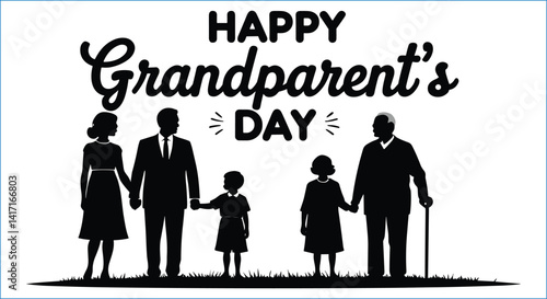 Grandparents Day Celebration Silhouette Generational Bond Family Love And Togetherness