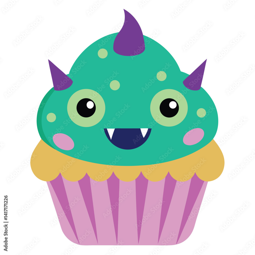monster cupcake Single with white background monster cupcake Single with white background