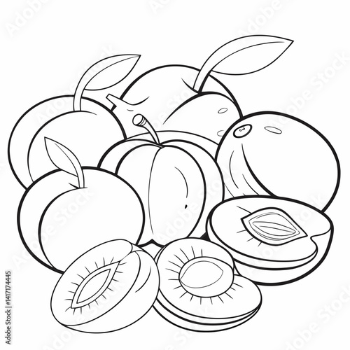 Plum Fruit Pile Outline
