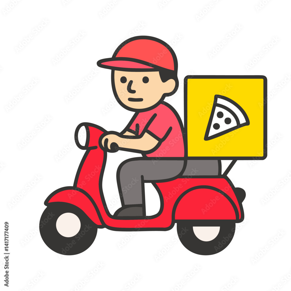 ピザデリバリーのシンプルなアイコン Delivery pizza simple icon ピザデリバリーのシンプルなアイコン Delivery pizza simple icon