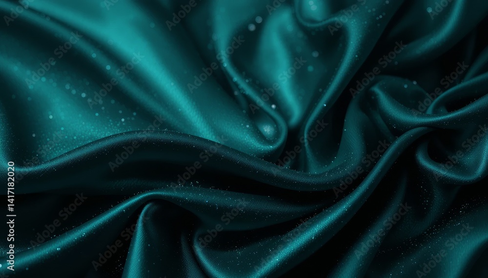 Fototapeta premium Teal Silk Drape Abstract