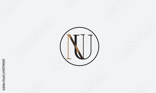 NU, UN , U , N , Abstract Letters Logo Monogram