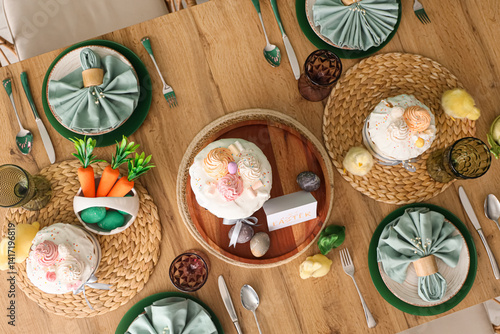 Dining table served for Eas...