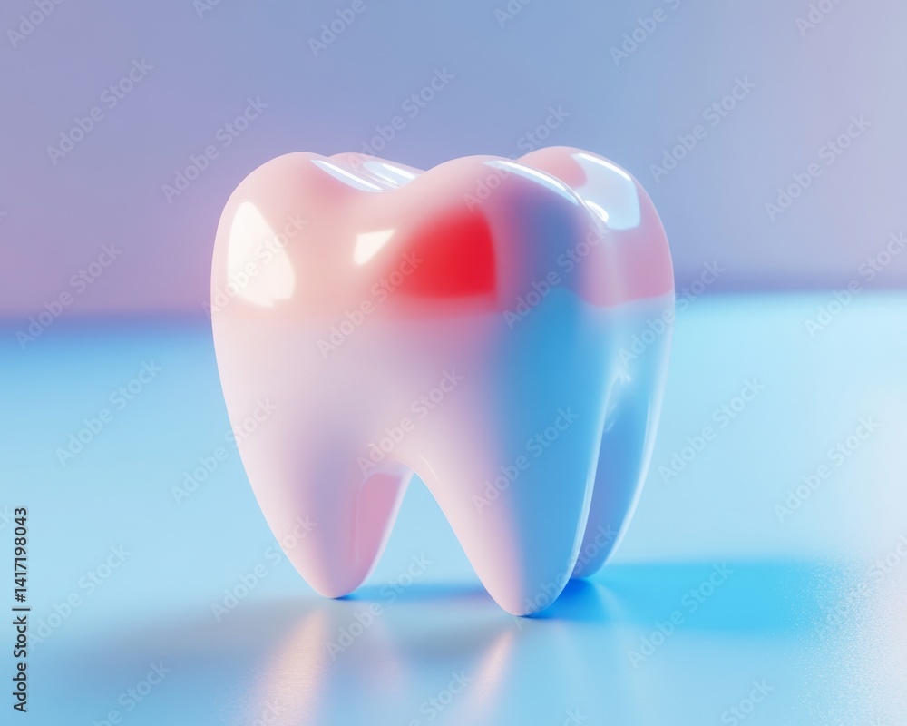 D representation of gum disease, characterized by swollen gums and teeth with inflammation D representation of gum disease, characterized by swollen gums and teeth with inflammation