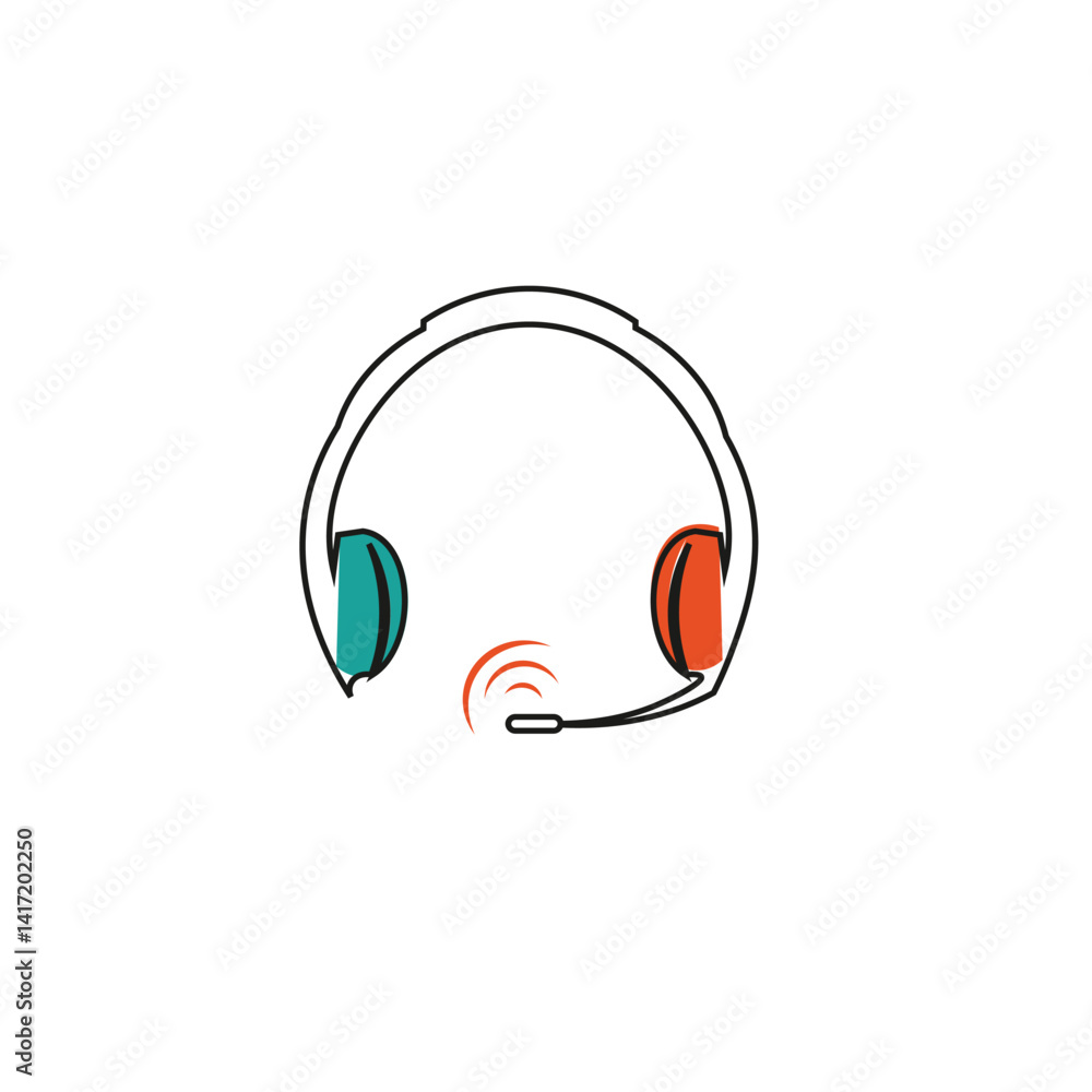Obraz premium vector illustration of headphone 