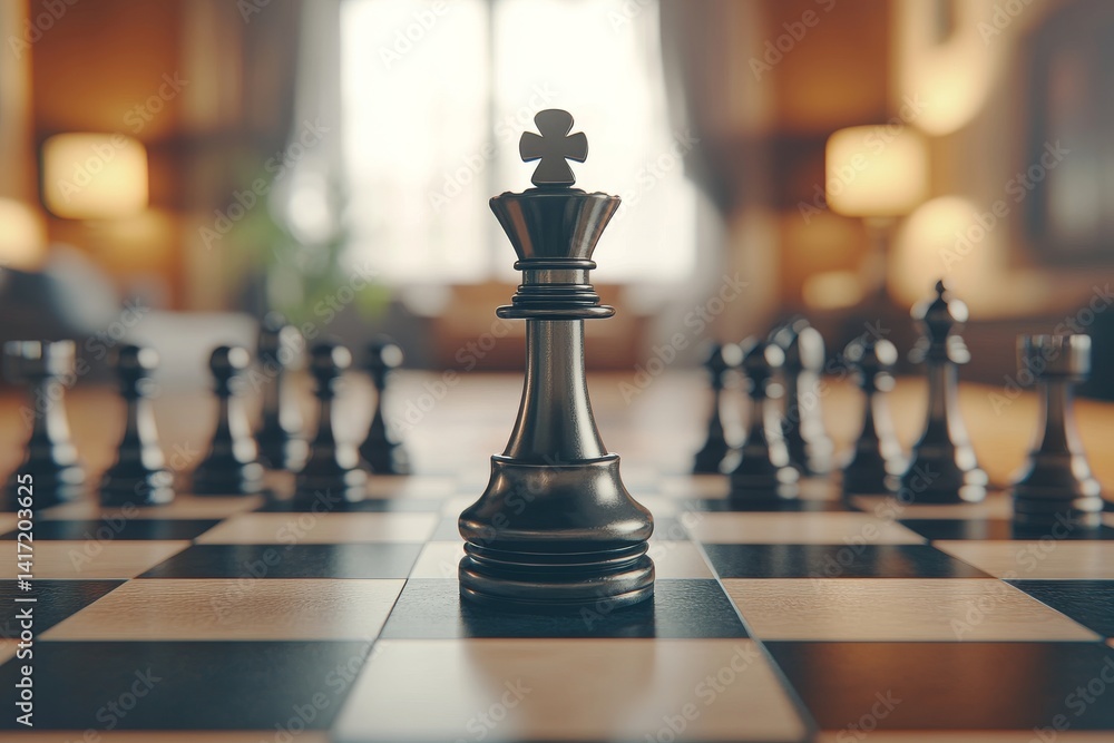 The idea of business strategy and success for a leader is conceptualized through the chess board game The idea of business strategy and success for a leader is conceptualized through the chess board game
