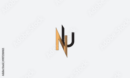NU, UN , U , N , Abstract Letters Logo Monogram