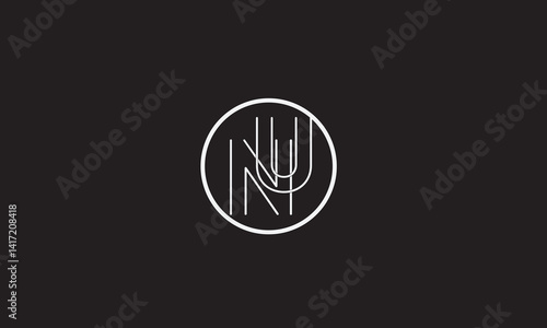 NU, UN , U , N , Abstract Letters Logo Monogram