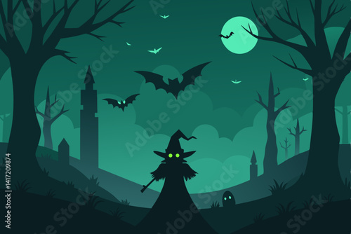 halloween night scene