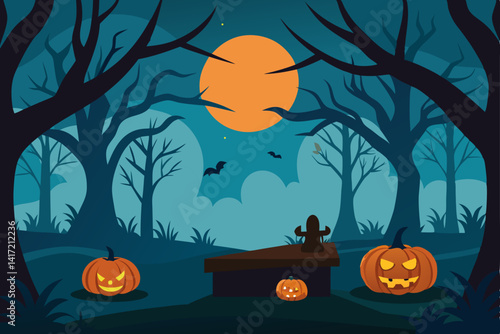halloween background with pumpkin