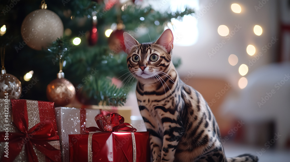 Obraz premium christmas tree with gifts