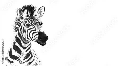 Wallpaper Mural zebra isolated on white illustration Torontodigital.ca