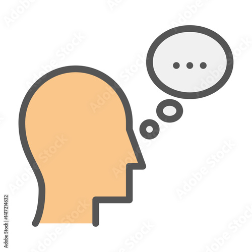 Wallpaper Mural thought filled outline icon. understanding color line illustration. Torontodigital.ca