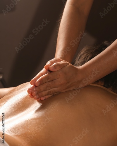 Relaxing massage session spa center wellness experience calm environment close-up perspective stress relief techniques for mind and body