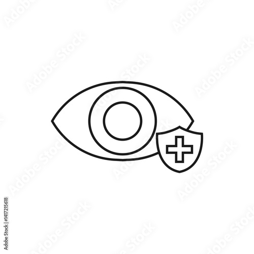 Eye insurance icon isolated on white