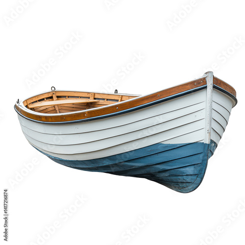 Elegant blue and white boat png sleek maritime vessel png refined nautical design png transparent background image