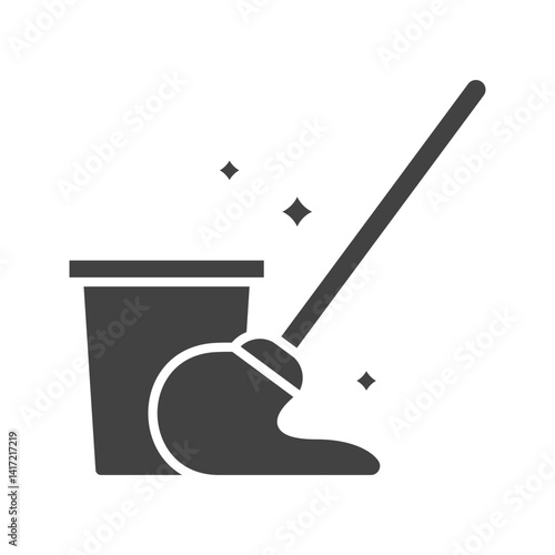 Mop icon vector image. Suitable for mobile apps, web apps and print media.