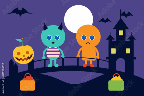 halloween night scene