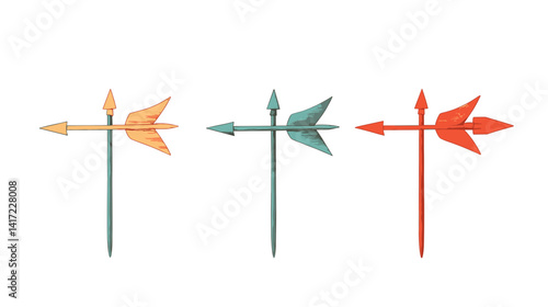 Colorful Vintage Weather Vanes Illustration